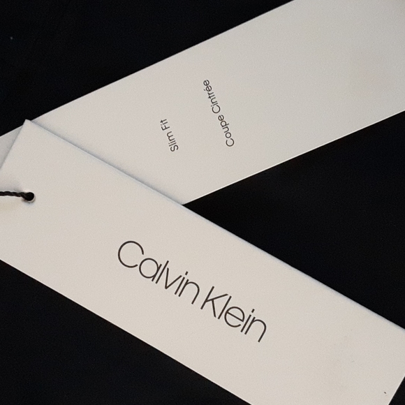 Calvin Klein Navy Blue Chinos w/ Yellow,Blue & White Stripes Down Side.NWTs!! - Picture 3 of 5